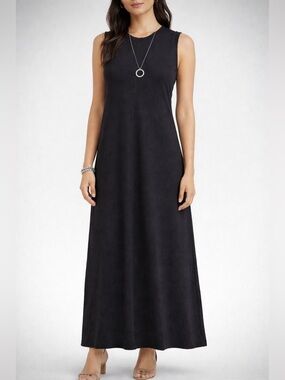 NWT Rachel Zoe Black Cotton Knit Maxi Dress with Pockets - Size S